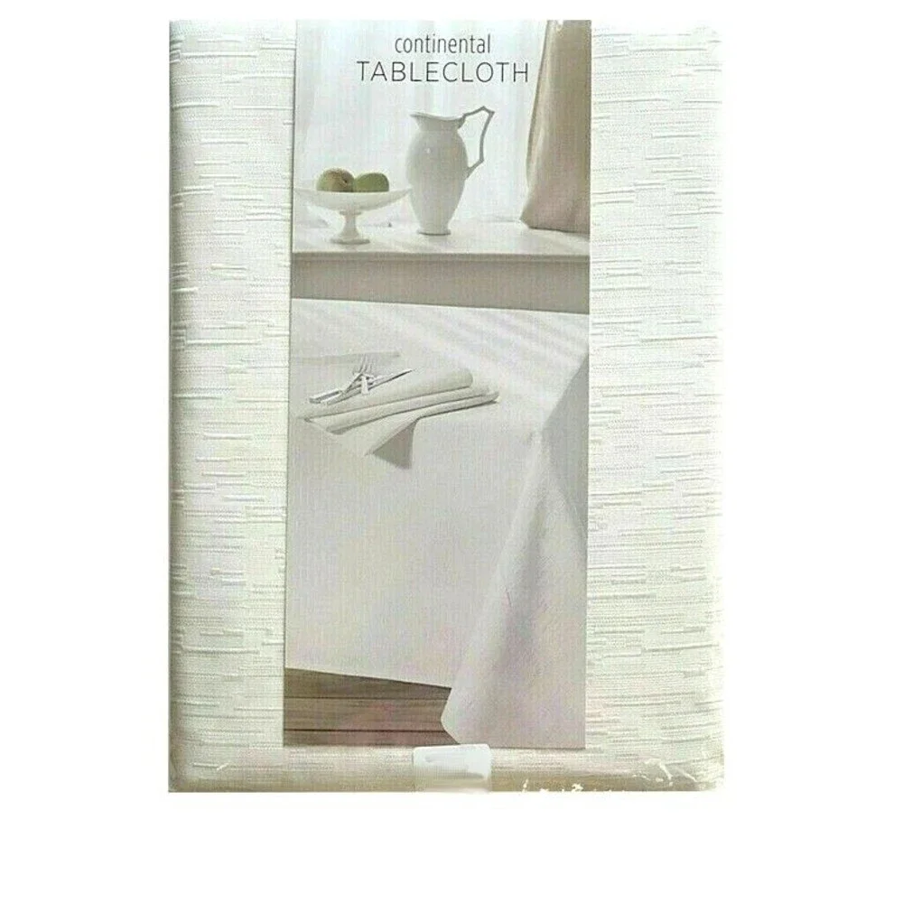 Cream Continental Collection Fabric Tablecloth 60x102 Christmas Easter Easy Care